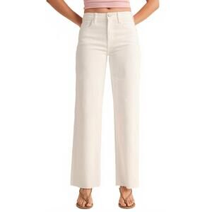 NEW JUST BLACK DENIM mid rise slim palazzo jean in optic white